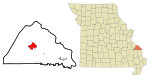 Perry County Missouri Incorporated and Unincorporated areas Perryville Highlighted